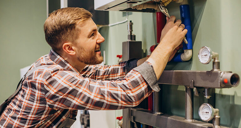 A modern and efficient home heating and hot water system.